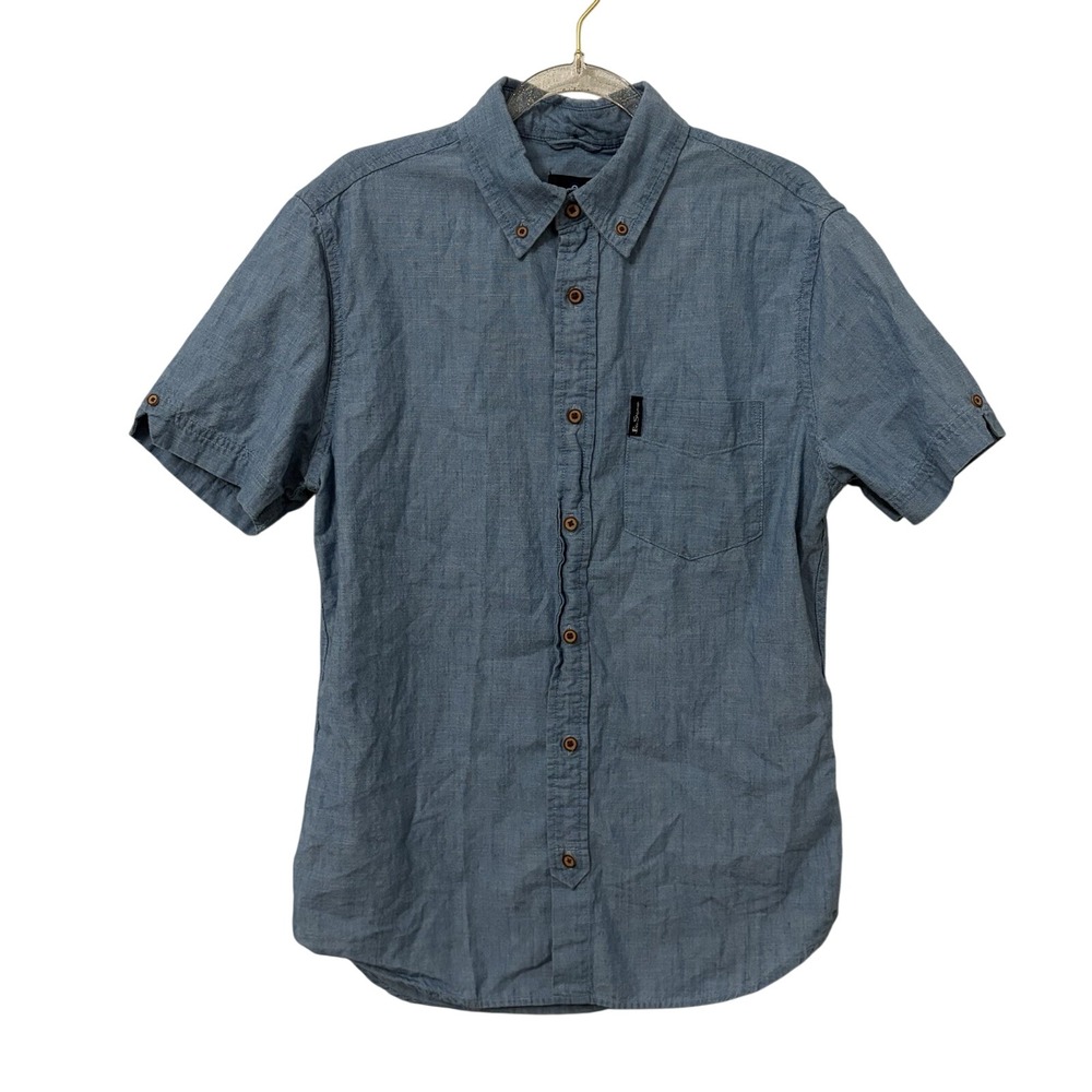 Ben Sherman 100% Cotton Chambray Denim Shirt Mens S Capsule Coastal Sustainable